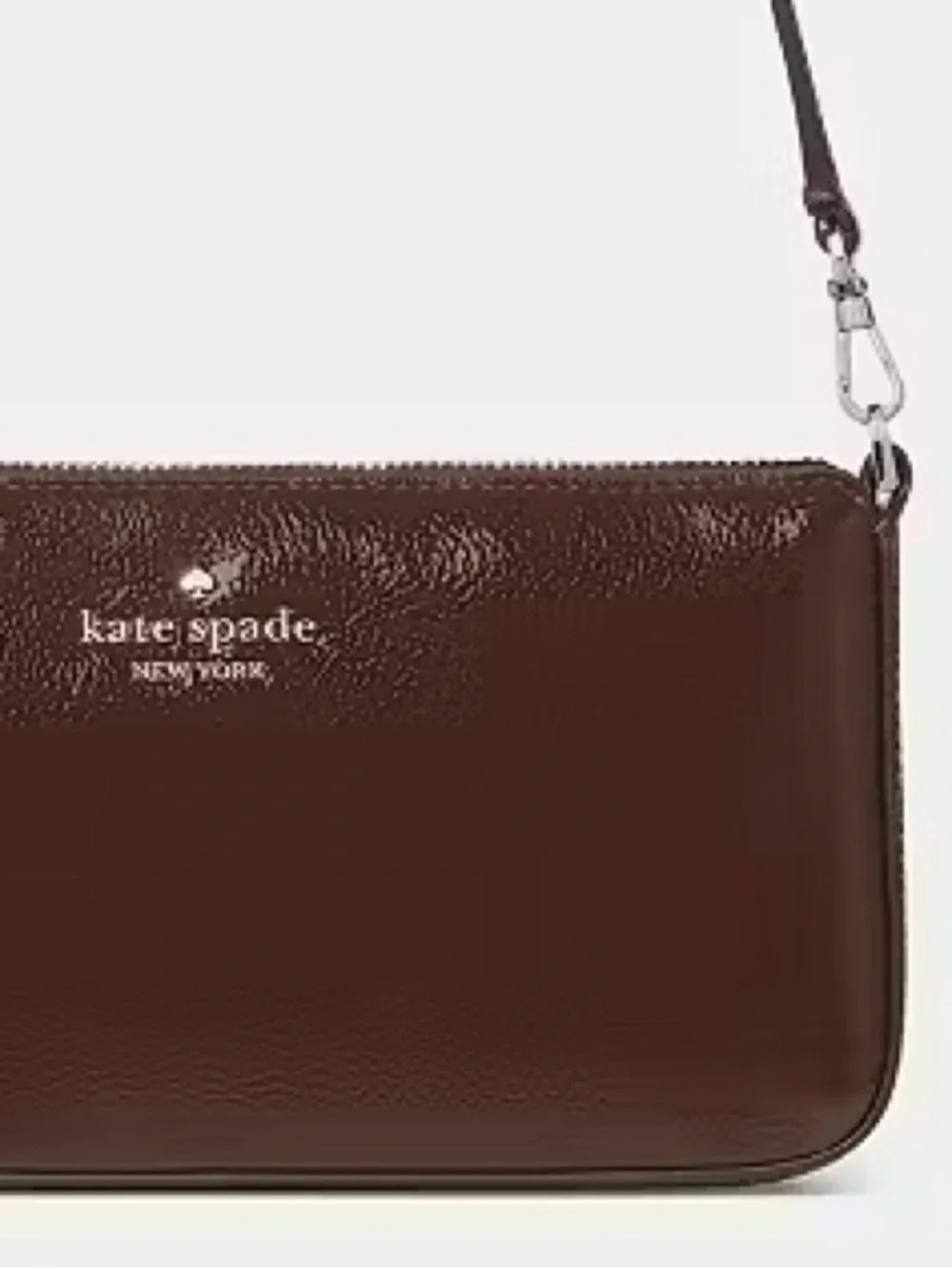 Kate Spade Gemini Shiny Convertible Wristlet Shoulder Bag Hot Fudge